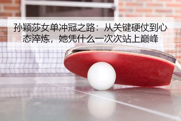 孙颖莎女单冲冠之路：从关键硬仗到心态淬炼，她凭什么一次次站上巅峰 - lansedaohang